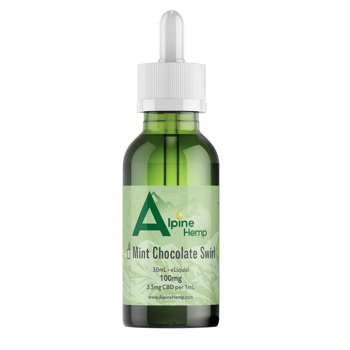 alpine hemp eliquid, vape refill, vape, hemp extract, vape juice, mint chocolate